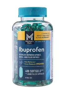 Member's Mark Ibuprofen Softgels – Fast Pain Relief, 200 mg, 400-Count Pack - Picture 1 of 6