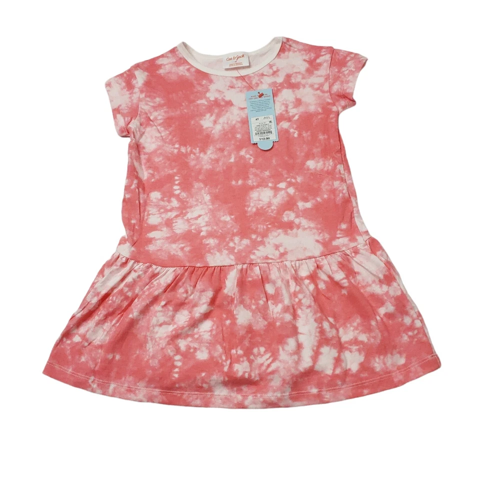 Cat and Jack Toddler T Shirt Dress Blue Tie Dye 3T Fits 28.5-32 Pounds  Cotton