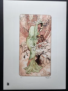 ALFONS MARIA MUCHA Impreso Gráfico, Firmado, Hoja 11/100, 50x70cm - Imagen 1 de 3