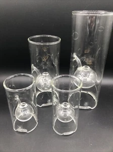 Wolfard Blown Glass Oil Lamps Set Of 4 Vintage 12" 9" 6" W/ Original Box, Wicks - Picture 1 of 10