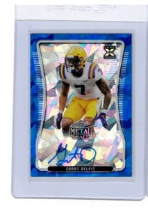 2020 Leaf Metal Draft Grant Delpit blau gebrochen Eis Rookie Autogramm 7/10 LSU - Bild 1 von 2