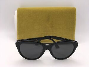 Gucci GG0419SA Women's Black Frame Grey Lens Oval Sunglasses 56MM
