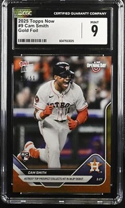 2025 Topps Now Cam Smith #9 dorado 14/50 CGC 9 - Imagen 1 de 2