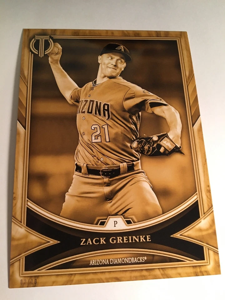 2018 Topps Tribute Jumbo 5x7 Zack Greinke DBacks 72 Gold 02/10 - Image 1 of 1