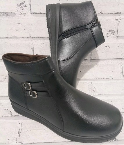 LI NING Stivali donna zeppa bassa comodi chiusura zip morbidi foderati in pile fibbia scarpe misura