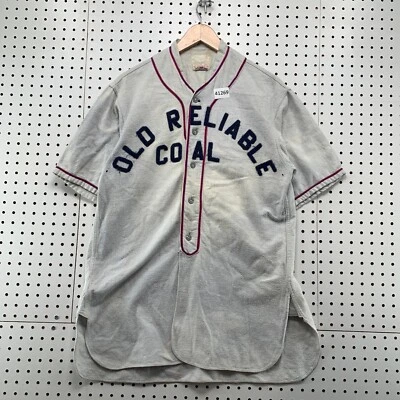 Camiseta deportiva de béisbol de colección de 1920 antigua confiable carbón para hombre grande gris sanforizada 21x32 Foto 1 de 4