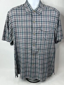 Tommy Bahama Shirt Mens Medium Multicolor Plaid S/S Button Up Casual Shirt - Picture 1 of 13