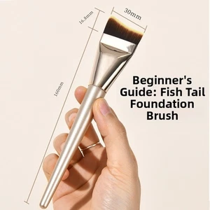Foundation Brush with Fish Tail Design for Effortless Smooth Makeup Blending - Picture 1 of 11
