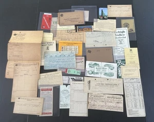 Railroad Train Memorabilia Time Tables Envelopes Receipts Transfers & Various - Picture 1 of 17