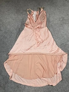 New Romantics Dress Womens Large Pink Hi Low Feminine Flutter Boho Lace Festival - Picture 1 of 14