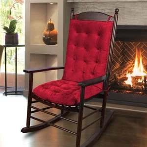 Solid Color Cozy Sanding Fabric Rocking Chair Cushions -Rocker Chair Pad Set ... - Picture 1 of 6