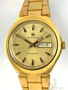 Vintage Hamilton vergoldete Automatik Day Date Herrenuhr 837 17J 1970 - Bild 1 von 13