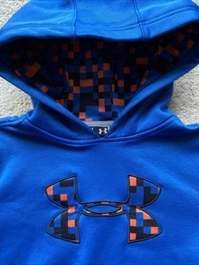 UNDER ARMOUR Embroidered Pullover Blue Sweatshirt Hoodie Jacket Youth Sz M 10 12 - Picture 1 of 4