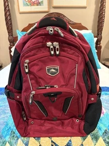 High Sierra Elite Backpack Airflow Cooled Back Suspension Strap Red Black - Picture 1 of 19