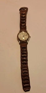 Reloj Fossil Vintage Tono Dorado Con Correa De Cuero Trenzado Japón Movt Necesita Batalla - Imagen 1 de 6