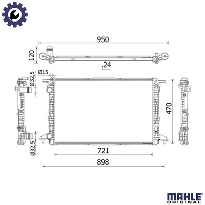 RADIATOR ENGINE COOLING CR 2179 000S FOR VW AUDI A4/Allroad A5/Sportback A6 2.0L - Image 1 of 4
