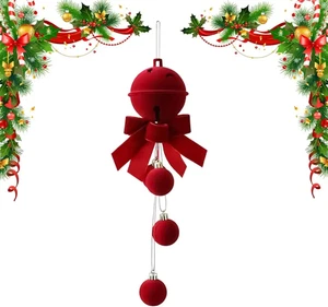 1pz Addobbi Natalizi - Palla Rossa di Natale | Decorazioni da Appendere Rosse Floccate - Foto 1 di 5