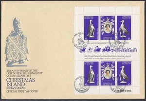 Isla de Navidad Scott 87 FDC - Coronación de la Reina 25 Aniversario - Imagen 1 de 1
