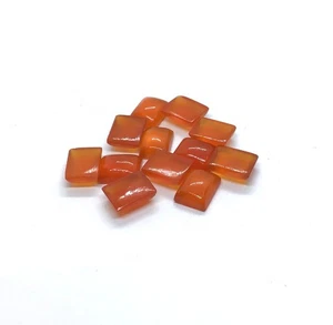 Rectangle Flat Back Natural Red Onyx Cabochon Loose Gemstone For Making Jewelry - Picture 1 of 7