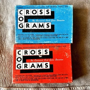 Kreuz O Gramm Kreuzworträtsel Kartenspiel (1938) - 2 Decks, Anleitung, Vintage - Bild 1 von 9