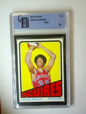 1972 TOPPS JULIUS ERVING #195 ROOKIE 76ERS HOF - GAI 9 (ESTADO PERFEITO 9) - Imagem 1 de 4
