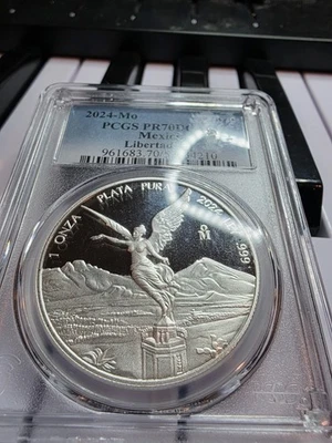 2024 mo PCGS PR70 DCAMEO Mexico  Libertab ag BEAUTIFUL SHINY YOURS - Image 1 of 2