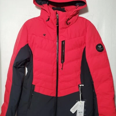 Obermeyer Cosima Down Jacket Women's 8 Hooded Ski Snowboard Full Zip Red NWT - Image 1 of 4