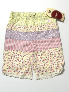 Vintage Faded Glory Baby Floral Striped Girls Capri Shorts 6-9 Months W/ Tags - Picture 1 of 10