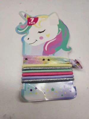 Corbata elástica para mujer de 7 mm, corbata de pelo de unicornio de 7 piezas para Ha grueso y rizado. Foto 1 de 2