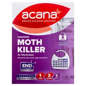 Acana Hanging Moth Killer & Freshener, 4 Pack - Lavender Fragrance, Natural Oils - Picture 1 of 5