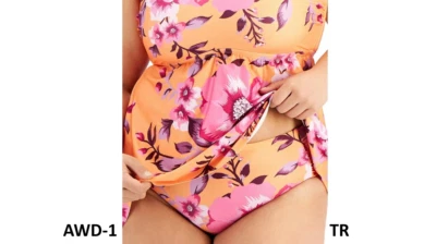 Becca Etc Women's Plus In Full Bloom Hipster Bikini Bottoms Swimsuit, Orange, 1X - Image 1 of 4