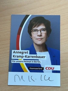 Annegret Kramp-Karrenbauer - CDU - Tarjeta de autógrafo original firmada #38530 - Imagen 1 de 1