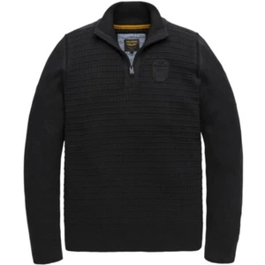 PME Legend Dark Grey Half Zip Sweater Mens Designer Structured Knitwear Jumper - Picture 1 of 3