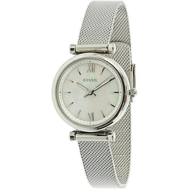 Orologio Donna FOSSIL CARLIE MINI ES4432 Acciaio Mesh Maglia Milanese Bianco - Immagine 1 di 1