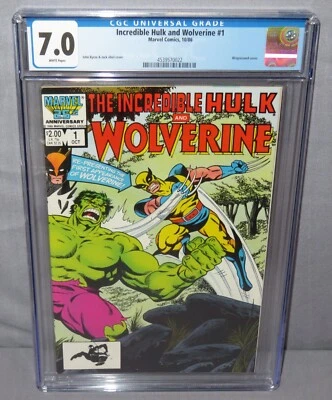 INCREDIBLE HULK and WOLVERINE #1 Reprints Incredible Hulk 181 CGC 7.0 FN/VF 1986 - Image 1 of 3