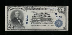SC 1902 $20 Fr.650 Plain Back Mechanics National Bank Ch. #1007 Providence, RI - Picture 1 of 3