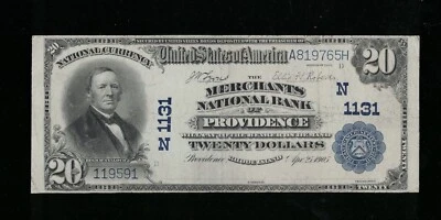 SC 1902 $20 Fr.650 Plain Back Mechanics National Bank Ch. #1007 Providence, RI - Image 1 of 3