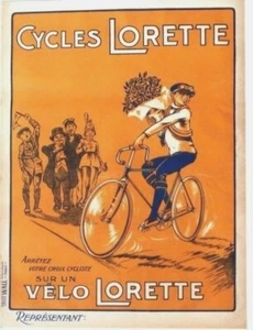 Póster original vintage BICICLETA LORETTE RACING GANADOR c.1930 - Imagen 1 de 1