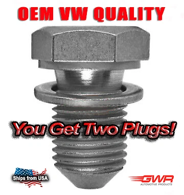Perno de tapón de drenaje de cárter de aceite de repuesto OEM VW, Audi y Porsche 14x1,5 mm #N90813202 Foto 1 de 4