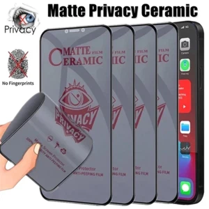 1-4Pcs Matte Ceramic Privacy Screen Protector for iPhone 11 12 13 15 16 Pro Max - Photo 1 sur 41