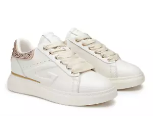 Sneakers Alberto Guardiani KING 438100 pelle bianco sporco e beige - Picture 1 of 4