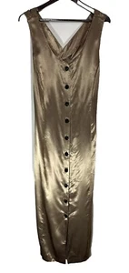 Diana Marco Dress Gold Criss Cross Back Size 16W - Picture 1 of 11