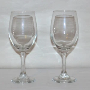 Pair of Vintage 8-1/4" Tall Glass Bar Stemware 16oz Wine Glasses /#80 - Picture 1 of 9