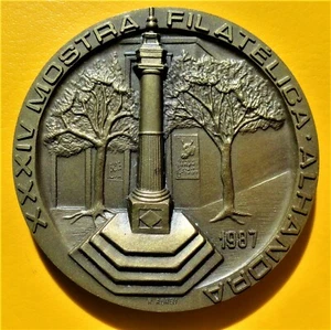 Medallas Filatelia XXXIV EXPOSICIÓN FILATÉLICA ALHANDRA 1987 Bronce Ø 59,0mm -108,0gr - Imagen 1 de 10