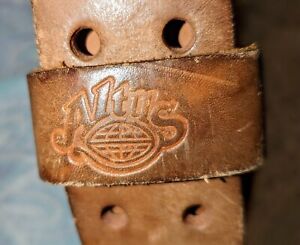 Vtg Altus Leather Weight Lift Belt 4" Wide Power Lifting 2 Prong Buckle 34-42 US