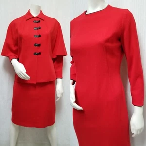 Vintage 2 Piece MINX MODES Red Dress & Cape Poncho - Size M - EUC - Picture 1 of 18