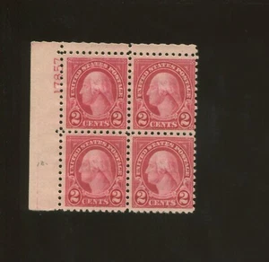 Estampilla de franqueo de Estados Unidos #583 montada sin montar o nunca montada placa en muy buen estado número 17857 bloque de 4 - Imagen 1 de 2