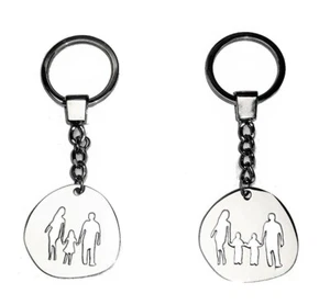 Llavero Colgante Familia Niños Padres Regalo Metal Plata Moderno - Imagen 1 de 1