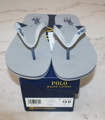 Chanclas Polo Ralph Lauren para hombre, gris suave/Newport azul marino 12D Foto 1 de 4