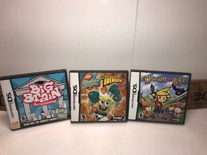 ( Nintendo DS) Kids Lot Sponge Bob Square Pants Big Brain Academy Drawn To Life - Picture 1 of 5